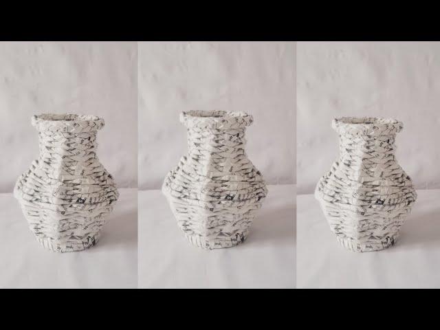 Newspapers flower vase|Diy Flower vase making|Flower vase out of waste|