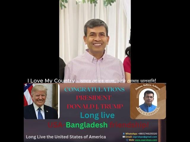  Heartfelt Congratulations to His Excellency Donald J. Trump – Syed Kamruzzaman