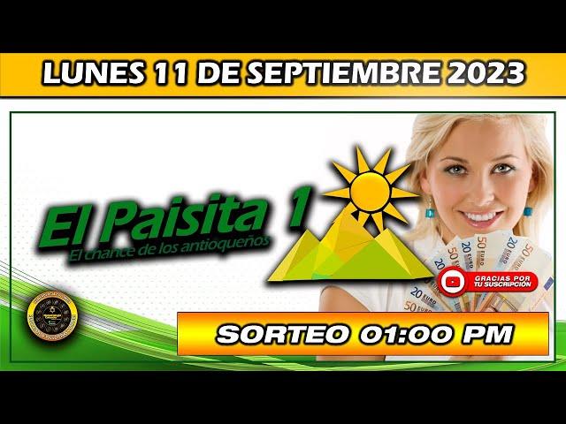 Resultado de EL PAISITA 1 del LUNES 11 DE SEPTIEMBRE 2023 #chance #paisitadia