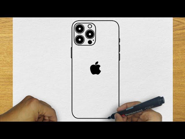 HOW TO DRAW IPHONE 15 PRO MAX STEP BY STEP | DRAWING APPLE IPHONE 15 PRO MAX