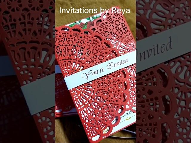 Red Die Cut Wedding Invitations #shorts