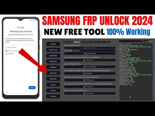 SAMSUNG FRP BYPASS NEW FREE METHOD 2024 | ALL SAMSUNG FRP UNLOCK TOOL 2024