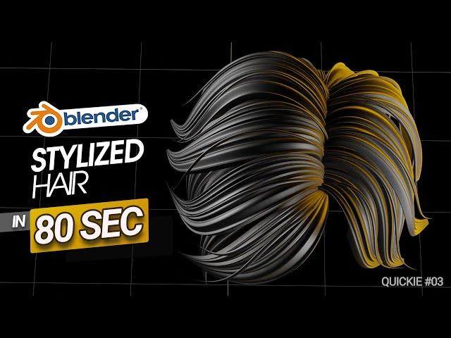 How to create stylized hair in blender 80sec tutorial - quickie tuts #03