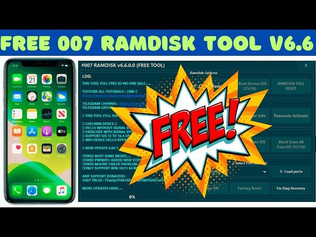 Free 007 Ramdisk Tool for iCloud Bypass & Passcode iOS 15/16!  || (2024 Update)