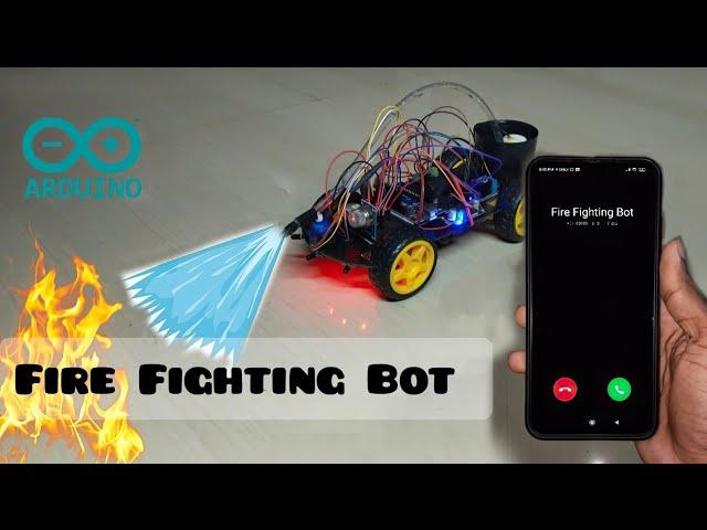 Arduino Fire Fighting Robot with Sms and Call Alert