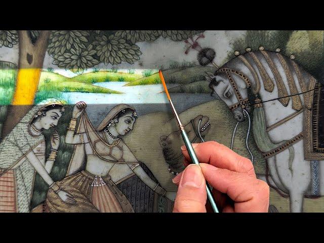 Moldy Ivory Watercolor Painting & Frame Restoration ASMR