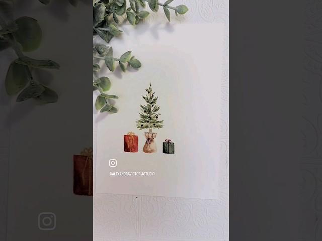 Day 6: Christmas tree! 12 Days of Christmas Painting #watercolor #learntopaint #christmas #tree