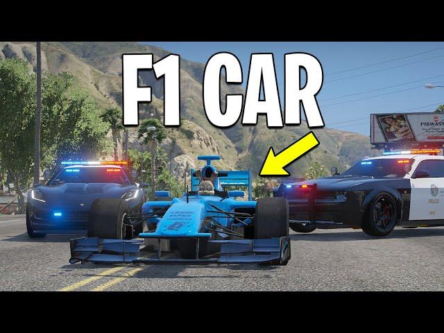 Running From Cops with F1 Car in GTA 5 RP