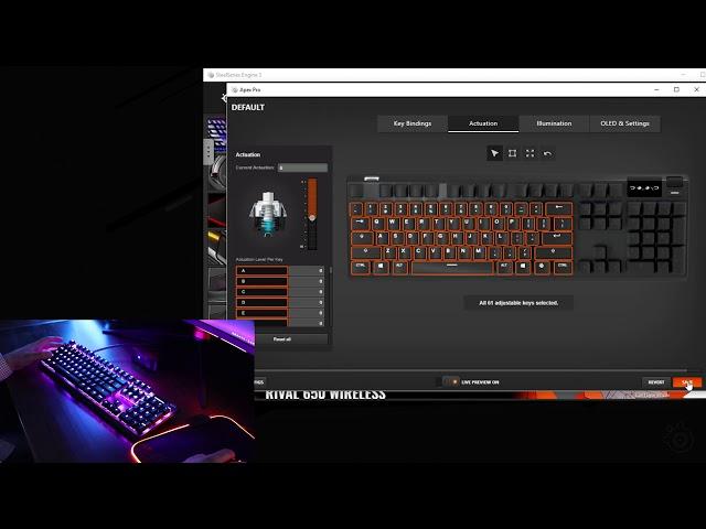 Apex Pro Keyboard: how to adjust your actuation