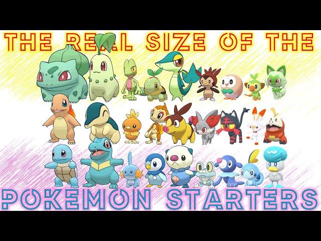 The real size of Pokemon Starters