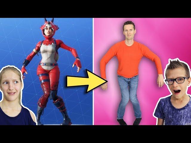 Fortnite Dances in Real Life w/ our Dad!!!