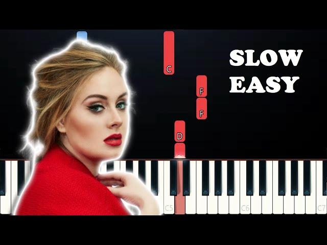 Adele - Easy On Me (SLOW EASY PIANO TUTORIAL)