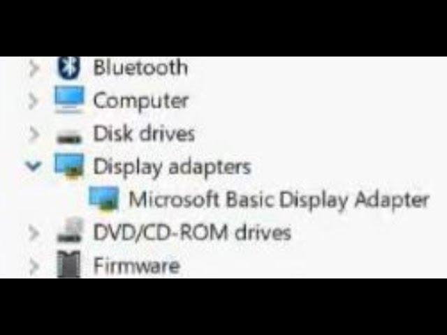 Device Manager Shows Microsoft Basic Display Adapter Under Display Adapters