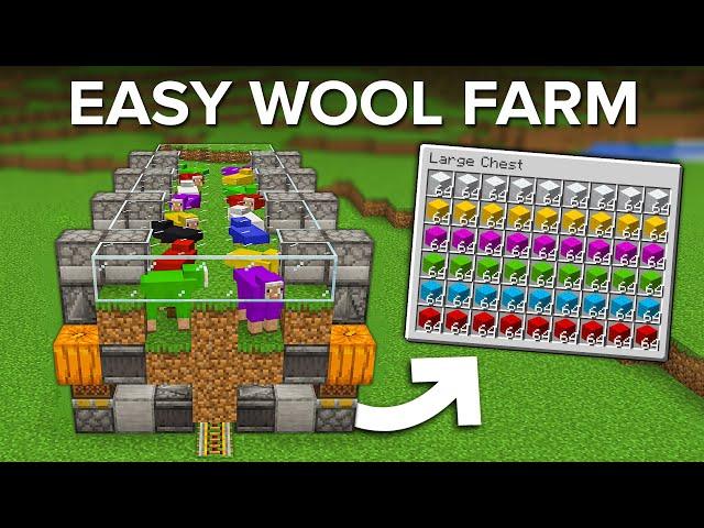 Minecraft Easy Wool Farm - 800 Wool Per Hour in 1.20+