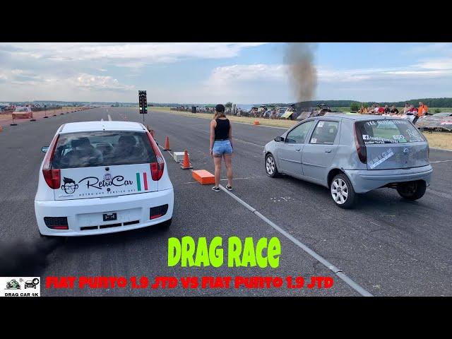 Fiat Punto 1.9 JTD vs Fiat Punto 1.9 JTD drag race 1/4 mile  - 4K UHD