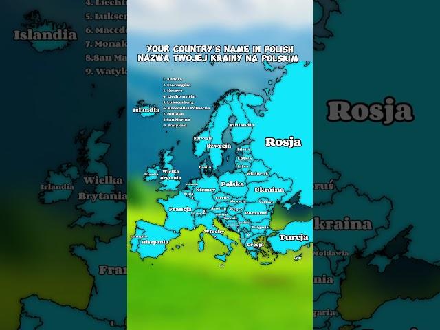 Your country’s name in Polish #2024 #europe #map #youtube #geography #memes #mapping