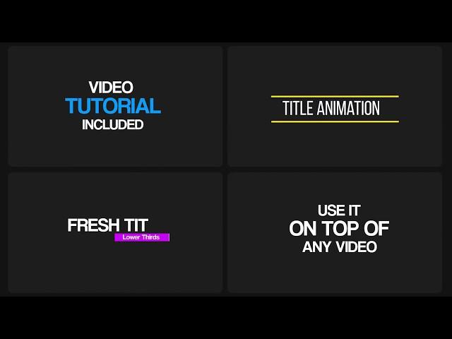 20 Fresh Title animation : (Free) Premiere pro MOGRT templates