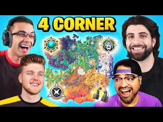 The 4 CORNER CHALLENGE in Fortnite Season 4!