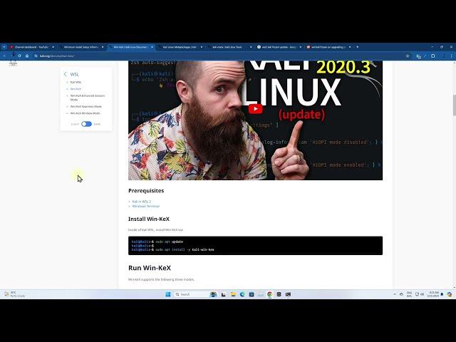 Запускаем Linux, встроенный в Windows11: установка и конфигурация Kali Linux c GUI, перенос дисков