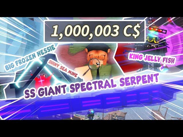 Spending $1,000,000C$ Money For Rarest Fish Appraisal Spectral Serpent - Roblox Fisch