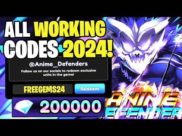 *NEW* ALL WORKING CODES FOR ANIME DEFENDERS IN 2024! ROBLOX ANIME DEFENDERS CODES