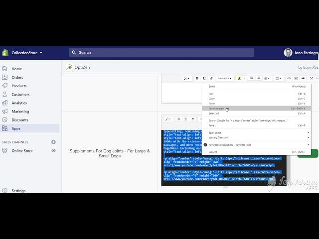 Shopify SEO - Optizen App Work Around For HTML Editing