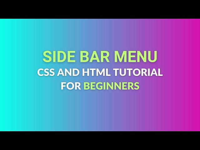 How to Create Side Navigation with Slide in Effect Using HTML CSS and JS for Beginners