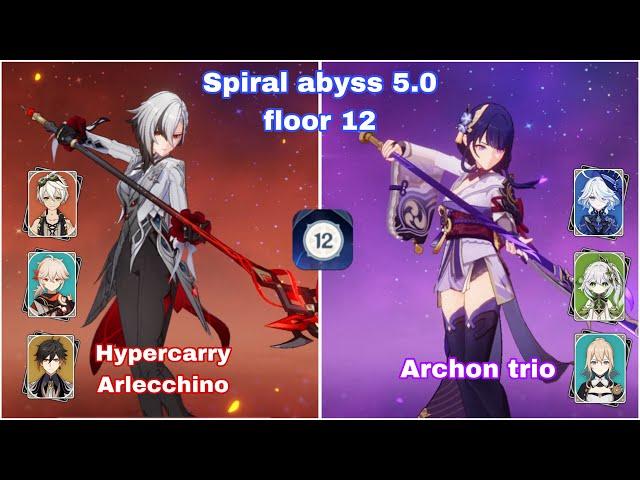 C0 Arlecchino Hypercarry & Archon Trio | Spiral Abyss Floor 12 | Genshin Impact