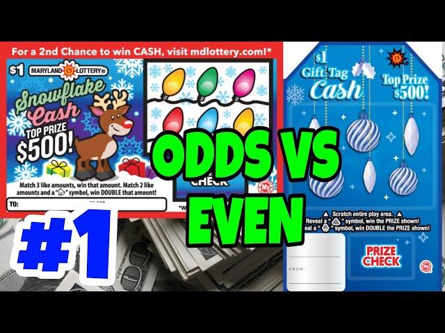 WHICH WINS MORE? ODD NUMBERS VS EVEN NUMBERS! MD LOTTERY SCRATCH OFF TICKET CHALLENGE #1