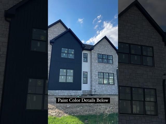 Exterior Painted Black  #newbuild #newbuildhome #customhome #exteriorpainting #blackhouse