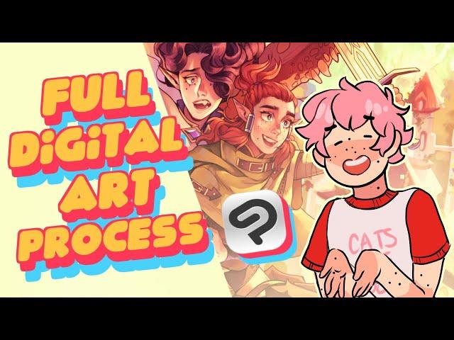 MY ENTIRE DIGITAL ART PROCESS | Clip Studio Paint Tutorial