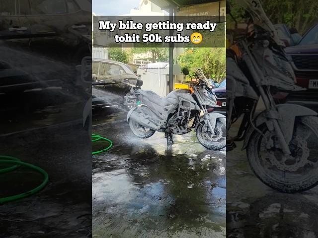 my bike getting ready to hit 50k subscriber on youtube #shorts bike lover status motorcycle washing