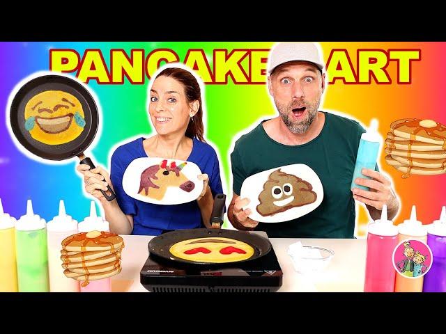 PANCAKE ART CHALLENGE!!! *PAPA vs MAMA DeZoeteZusjes