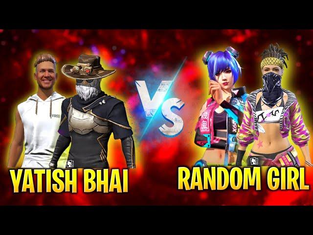 YATISH BHAI 2V2 RANDOM GIRL'SQUARD IN CUSTOM ROOM CHALLENGE IN GARENA FREE FIRE 