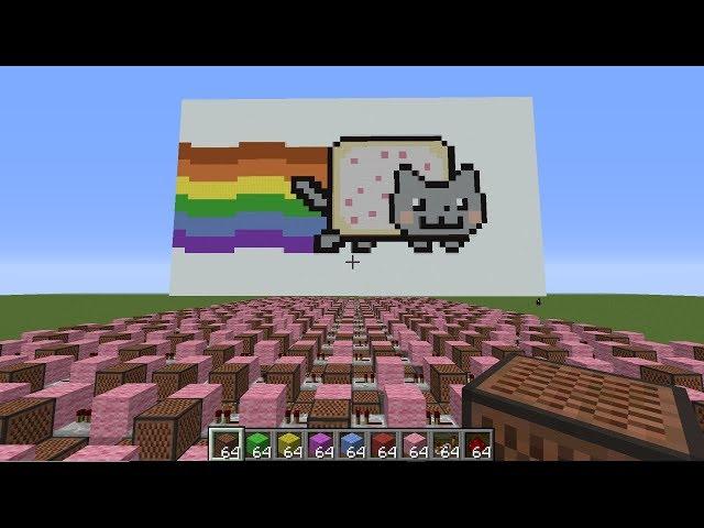 I made NYAN CAT using Minecraft Note Blocks