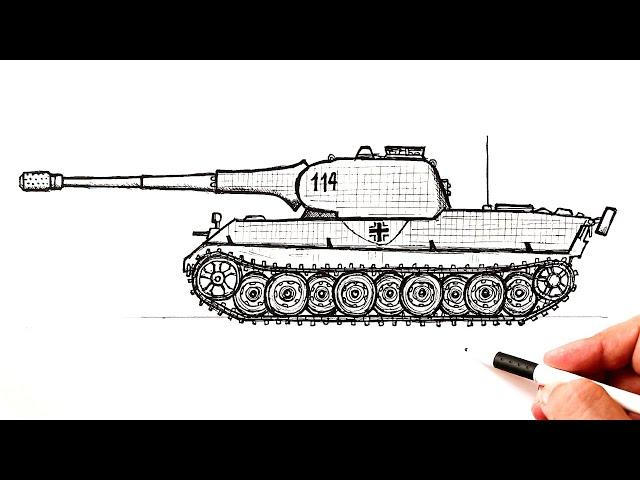 How to draw a Lion tank «Löwe»