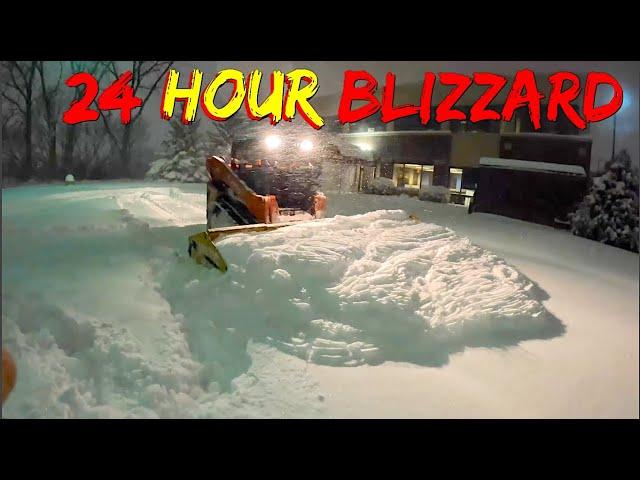 24 hours of plowing deep snow