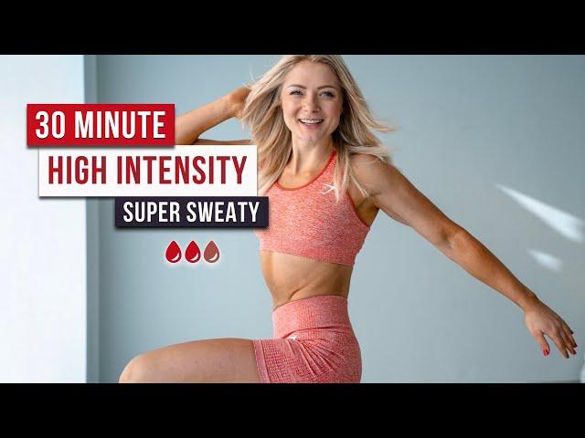 Day 19 - 30 MIN SUPER SWEATY HIIT WORKOUT - Full Body, No Equipment, *This is a tough one 