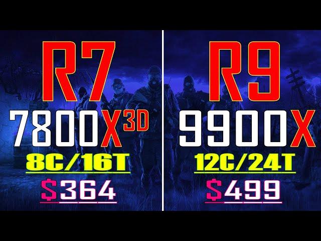 RYZEN 7 7800X3D vs RYZEN 9 9900X || PC GAMES BENCHMARK TEST ||