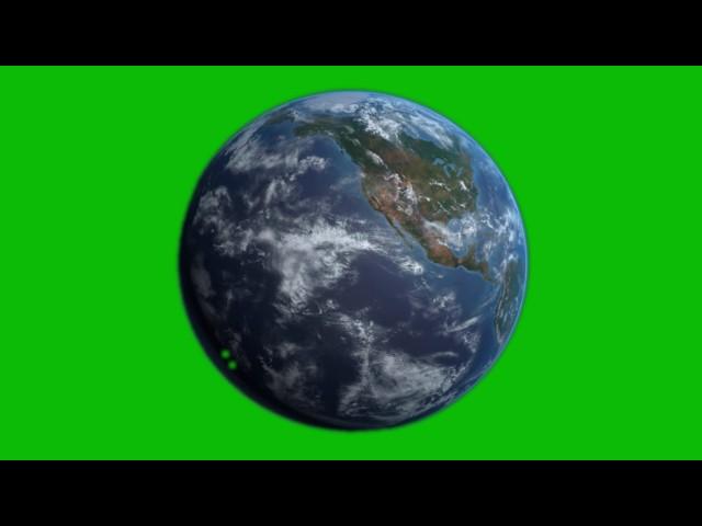 Green Screen Earth rotates Animation Planet Футаж Земля Планета вращается хромакей