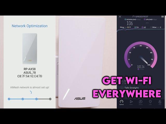 ASUS RP-AX58 AX3000 Wi-Fi 6 Range Extender/AiMesh Extender Setup, Speed Test & Review