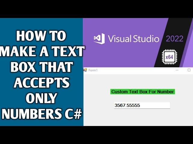 How to Make a Textbox that accepts only numbers c# | Numbers TextBox in C# visual studio