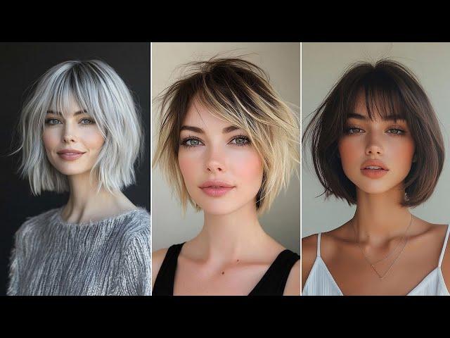 Trendy Chin Length Haircuts For Women In 2025 Layered Bob Haircut A line Bob Stacked Bob #haircut