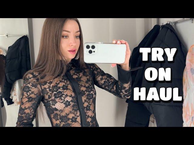 4K Lace blouses Try On Transparent Try On Haul 2024 with Katyvaty