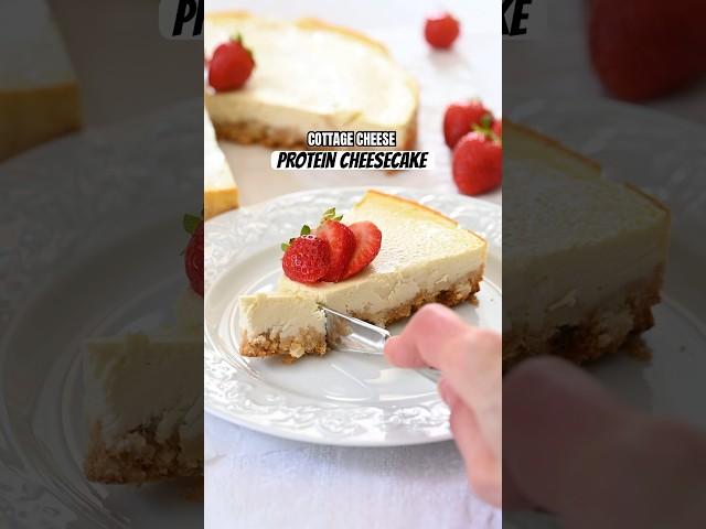 The best protein cheesecake - NO PROTEIN POWDER! #cottagecheese #cheesecake #highprotein