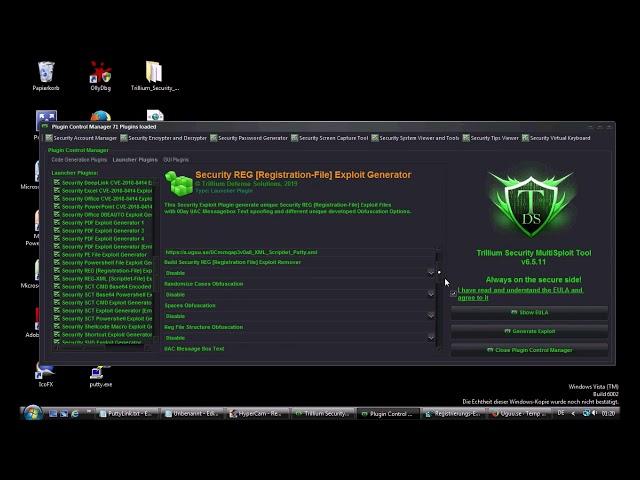 Trillium Security MultiSploit Tool v6.5.11 - Security REG [Registration-File] Exploit Generator