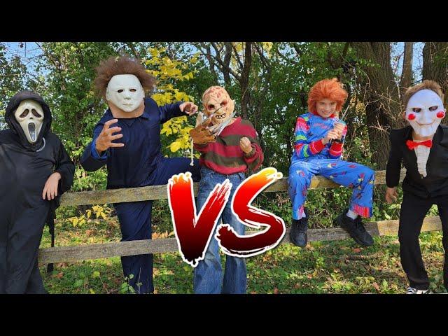 MICHAELS MYERS VS FREDDY KRUGER VS CHUCKY VS GHOSTFACE VS BILLY HORROR DEATH MATCH