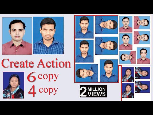 Create Action Passport Size Photo Step by Step  6 copy and 4 copy create action