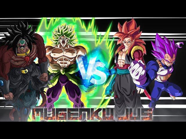 Broly DBS & Broly SSJ4 vs Gogeta OP & Vegeta Ultra Ego [Dragon Ball] ANIME MUGEN JUS Team Fight