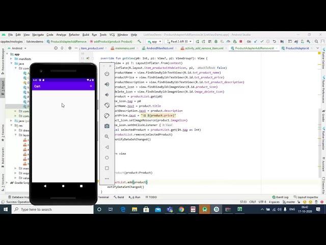 ListView Dynamically Add Remove Items in Android Kotlin